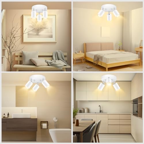 BoostArea LED 3 Light Track Lighting Kit with Rotatable Heads