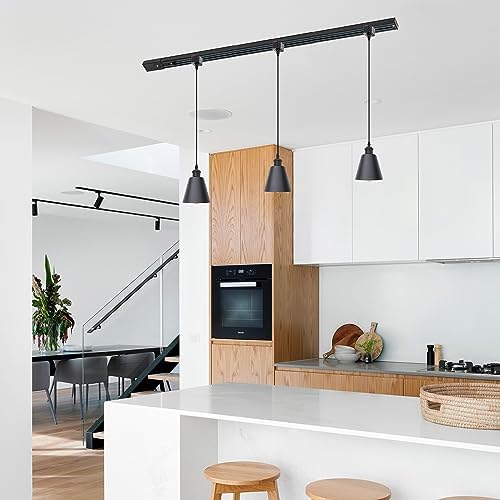 Modern Black Track Pendant Light for Restaurant Use