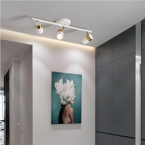 Track Lighting Fixtures Ceiling 3 Lights LED Complete Kit with Rotatable White Lights