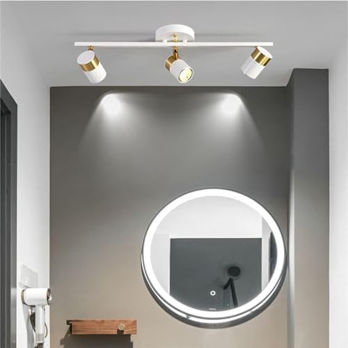 Track Lighting Fixtures Ceiling 3 Lights LED Complete Kit with Rotatable White Lights