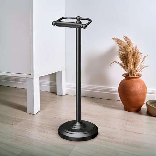 22 Matte Black Freestanding Toilet Paper Holder