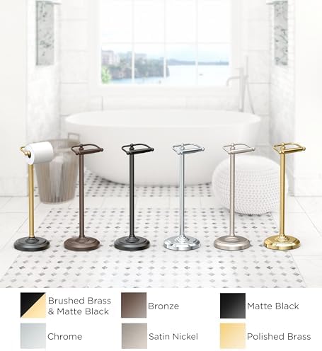 22 Matte Black Freestanding Toilet Paper Holder