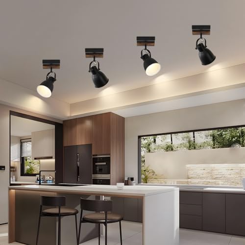 KEESFU farmhouse flush mount ceiling light with rotatable light head