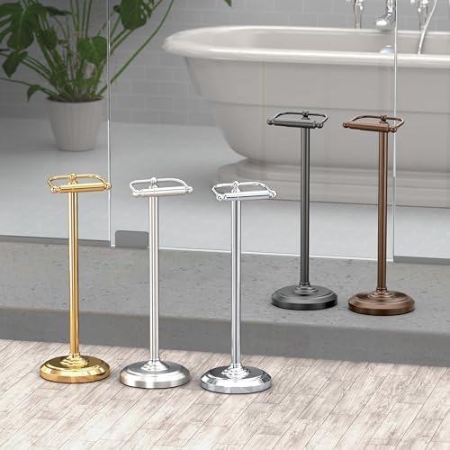 22 Matte Black Freestanding Toilet Paper Holder