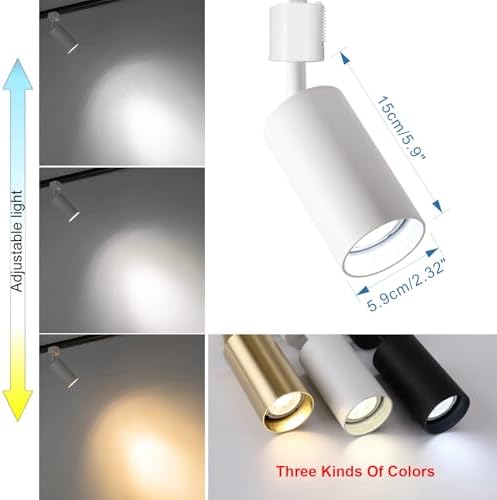 Modern White Metal Track Lighting Adjustable Angle with Remote Control