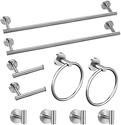 10-Piece 16-Inch Brushed Nickel Bathroom Accessories Set