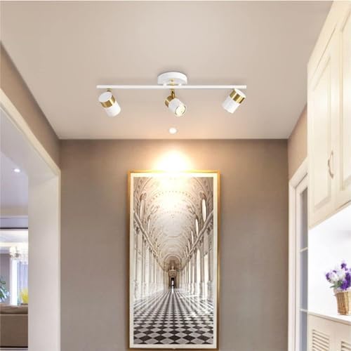 Track Lighting Fixtures Ceiling 3 Lights LED Complete Kit with Rotatable White Lights