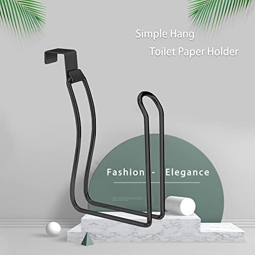 Space-Saving Over-the-Tank Toilet Paper Holder Black