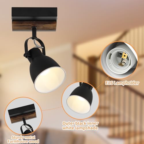 KEESFU farmhouse flush mount ceiling light with rotatable light head