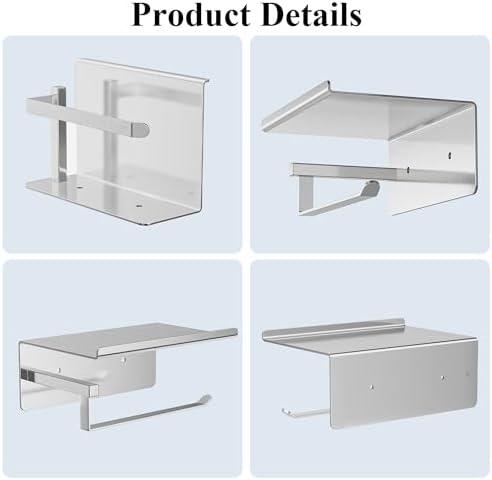 Self-Adhesive Toilet Paper Roll Holder - Wall Mount for Bathroom