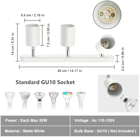 3-Piece Ceiling Track Lighting Kit for Rotating Use