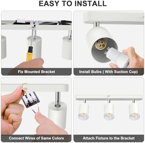 3-Piece Ceiling Track Lighting Kit for Rotating Use