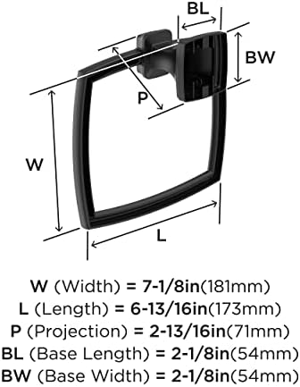 Amerock Mattele Black Bath Towel Holder Timeless Design for Modern Bathrooms