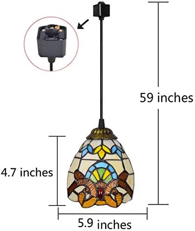 3-Light Stained Glass Pendant with Dimmable Bulbs