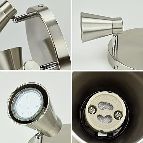 3-Light Ceiling Spotlight with Brushed Nickel Finish - DINGLILIGHTING
