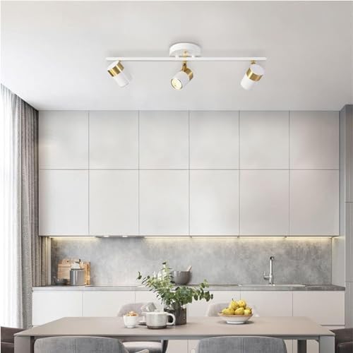 Track Lighting Fixtures Ceiling 3 Lights LED Complete Kit with Rotatable White Lights