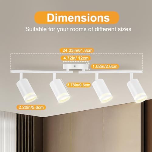 Modern LED Track Lighting Kit for Kitchen Home Office and More