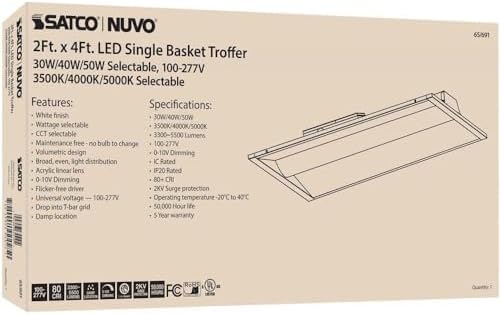 Premium 2X4 Single Basket Ceiling Light