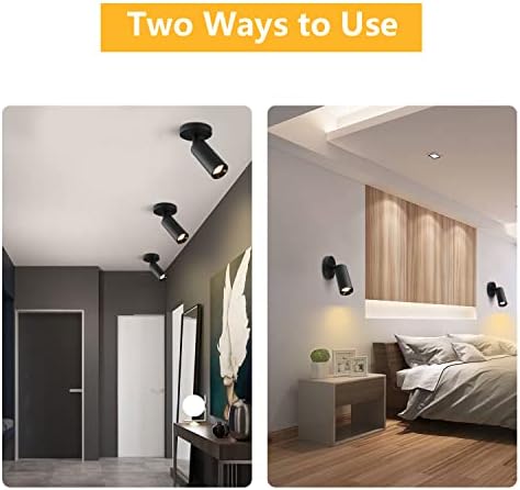 KCO Lighting Adjustable Tilt Track Light Heads Matte Black Ceiling Mount Spotlight