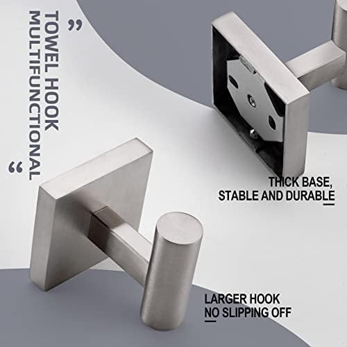 KOKOSIRI Robe Hook Rustproof Stainless Steel Bath Towel Hook Set