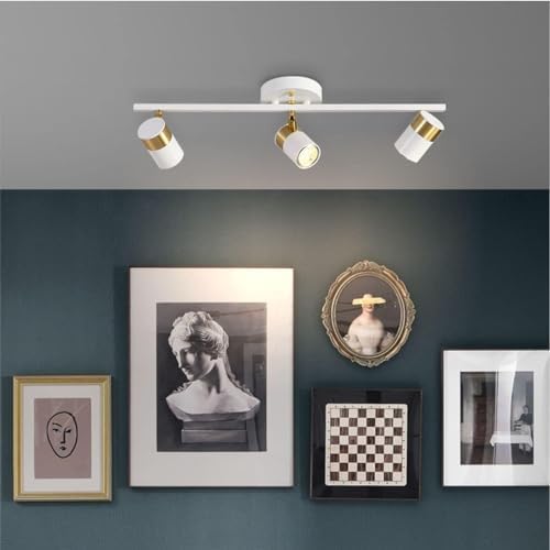 Track Lighting Fixtures Ceiling 3 Lights LED Complete Kit with Rotatable White Lights