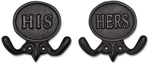 Two Rustic Mr Mrs Farmhouse Towel Hooks for Your Bathroom