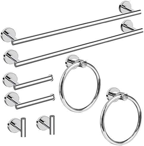 Sturdy 8-Piece Chrome Bath Hardware Set