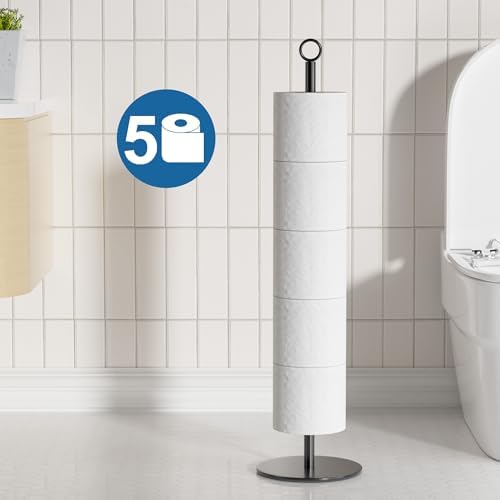 Stainless Steel Toilet Paper Holder Modern Design 5-6 Rolls Capacity