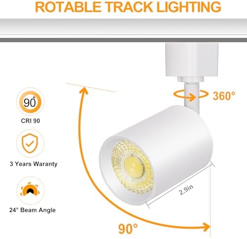 8-Piece 10W LED Track Lighting Heads CRI 90 3000K Warm White