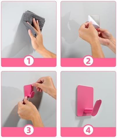 BLTekids 4-Pack Cute Wall Hooks Stainless Steel Adhesive for Kids Space