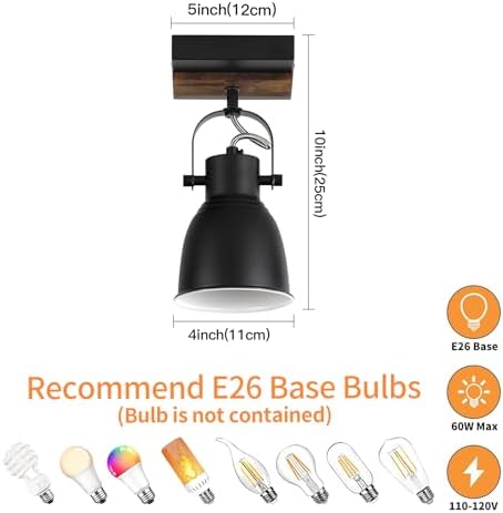 KEESFU farmhouse flush mount ceiling light with rotatable light head