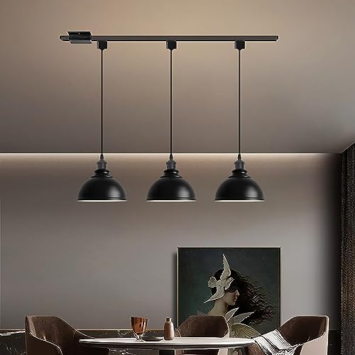 Smart Pendant Light with Dimmable_LED for Kitchen Bar Modern Black Design