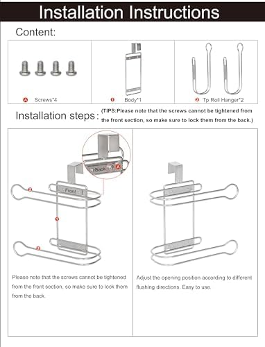 Over the Tank Toilet Paper Holder Stainless Steel