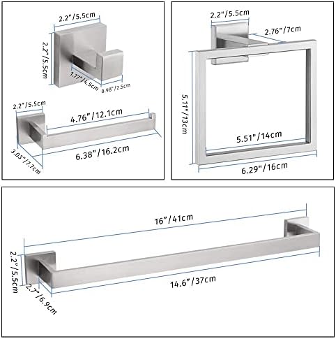 Stainless Steel 4-Piece Bathroom Hardware Set Brushed Nickel
