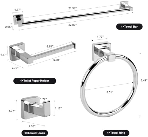 Premium Polished Chrome Bathroom Hardware Set for a Crystal-Clear Home