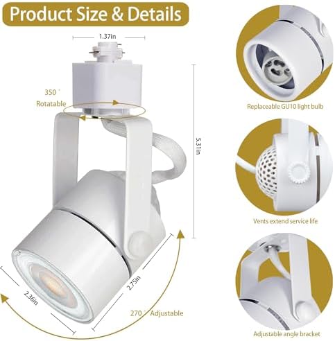 6-Light GU10 Track Lighting Kit with Aluminum Rails