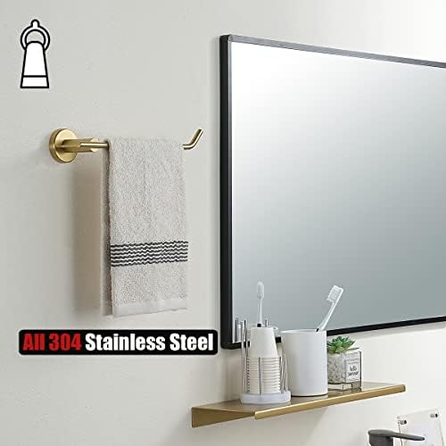 JQK 5-Piece Bathroom Hardware Set Brass Gold