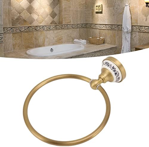 Antique Brass Towel Holder Wall-Mounted Space-Saving