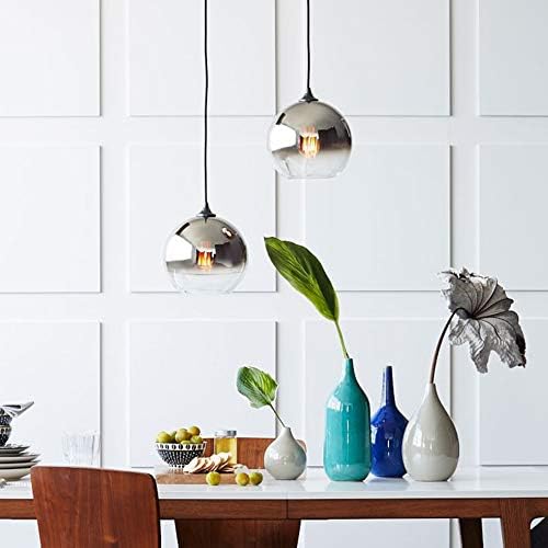 Dimmable Globe Pendant Light with Chrome Shade