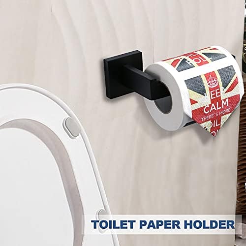 Matte Black 4-Piece Bathroom Towel Holder Kit