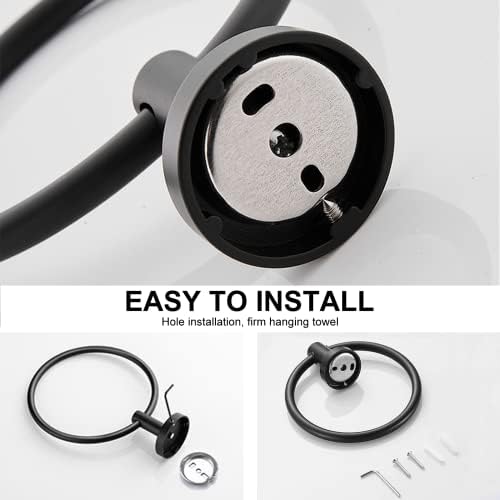 SetSail Black Wall-Mounted Towel Holder Toilet Paper