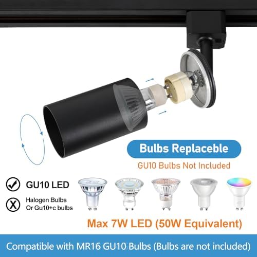 Hiiglxii 4-Light LED Track Lighting Kit for Ceiling Spot Lights