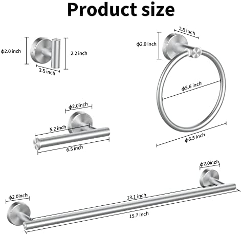 10-Piece 16-Inch Brushed Nickel Bathroom Accessories Set