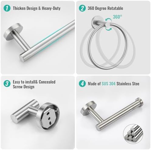 6-Piece Bath Towel Holder Set