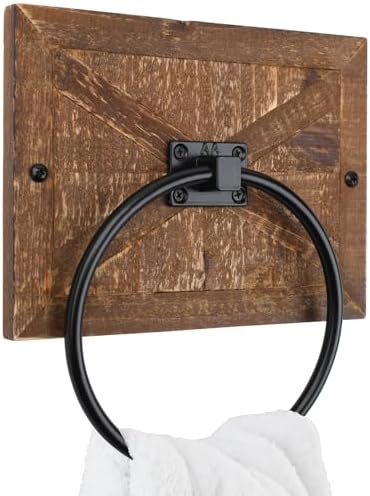 Autumn Alley Barn Wood Farmhouse Towel Ring