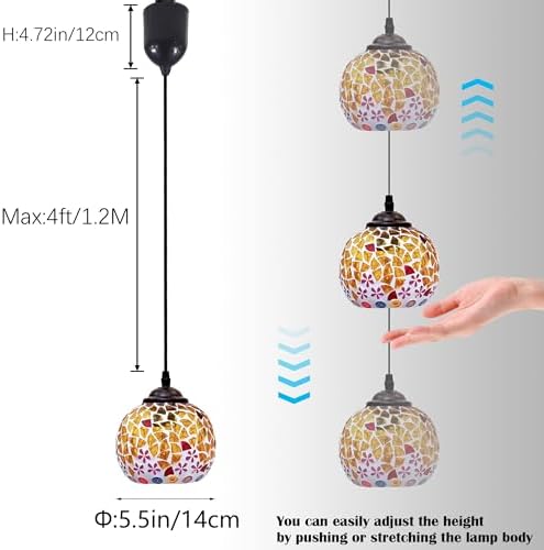 Globe Stained Yellow Art Glass Track Pendant Light
