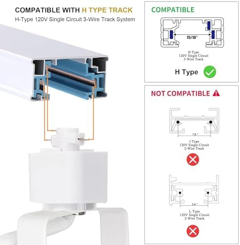 8pcs LED Track Lighting with GU10 Bulbs and Dimmable Brightness