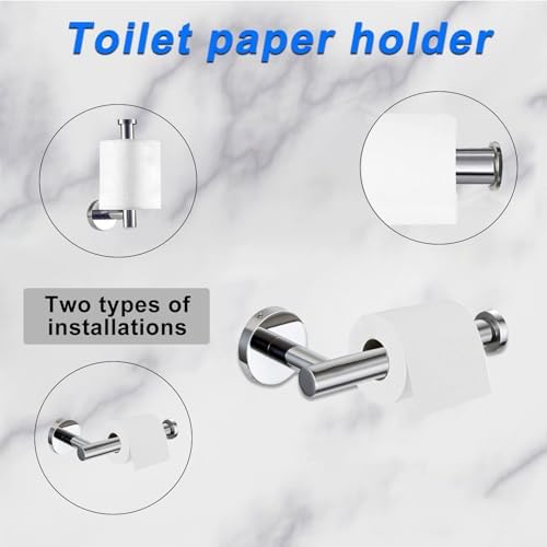 10-Piece Chrome Bathroom Accessories Set 24 Towel Bar More