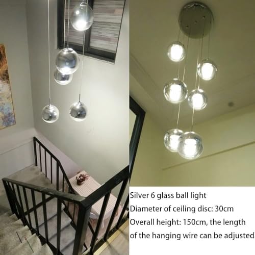Modern Glass Spiral Stair Chandelier with Adjustable Hanging Wire