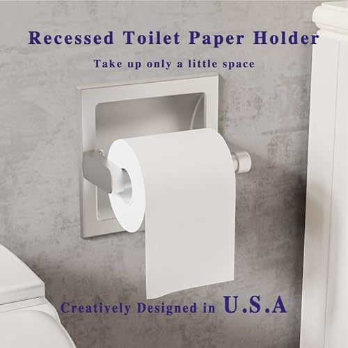 WZKALY Brushed Nickel Recessed Toilet Paper Holder